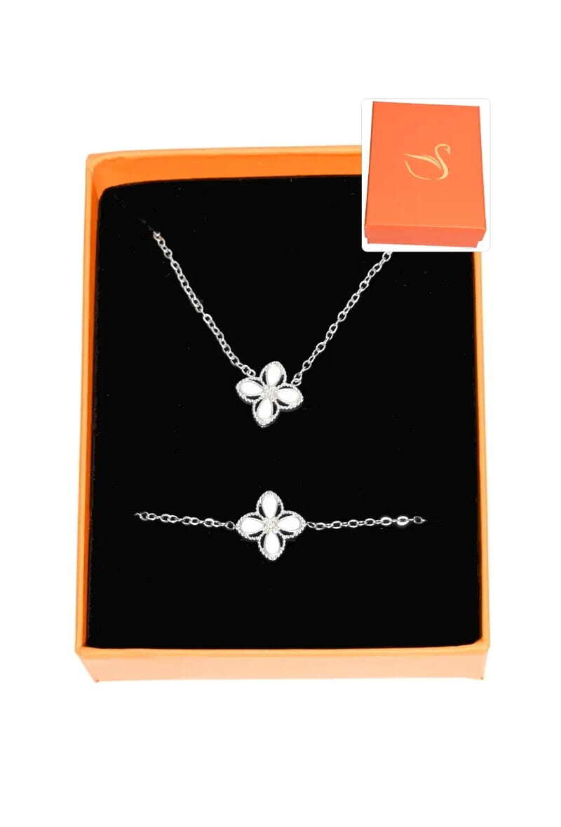 Grossiste Emma Fantaisies - Coffret parure bijoux cadeaux orange fleur