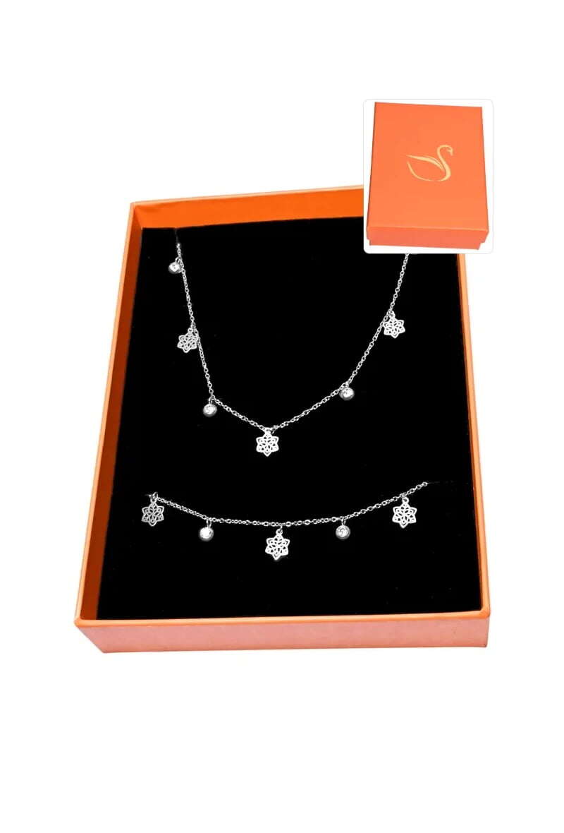 Grossiste Emma Fantaisies - Coffret cadeaux orange parure bijoux fleur