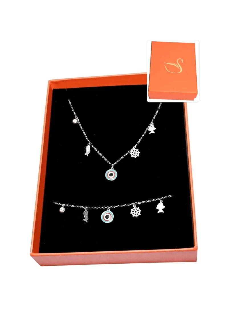 Grossiste Emma Fantaisies - Coffret cadeaux orange parure bijoux