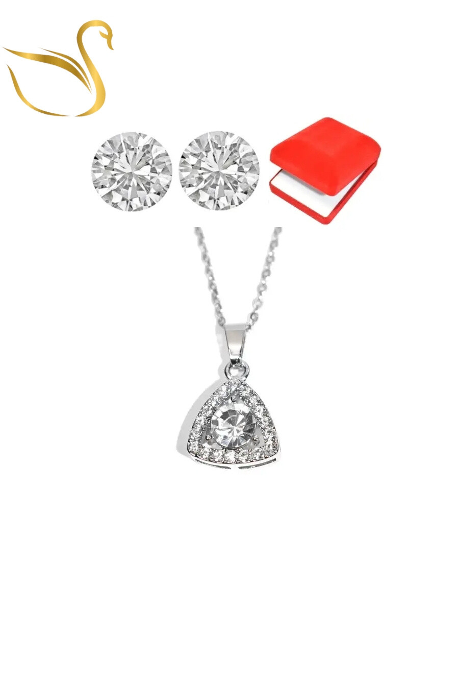 Grossiste Emma Fantaisies - coffret bijoux parures triangle Argent