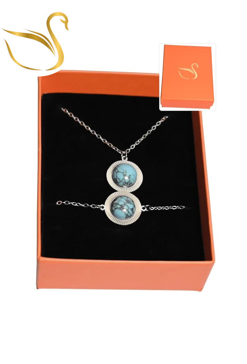 Grossiste Emma Fantaisies - Coffret cadeaux turquoise parure bijoux