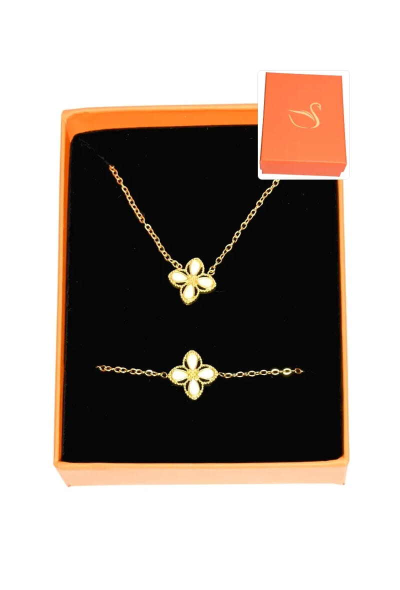Großhändler Emma Fantaisies - Schmuck-Geschenkset mit orangefarbener Blume