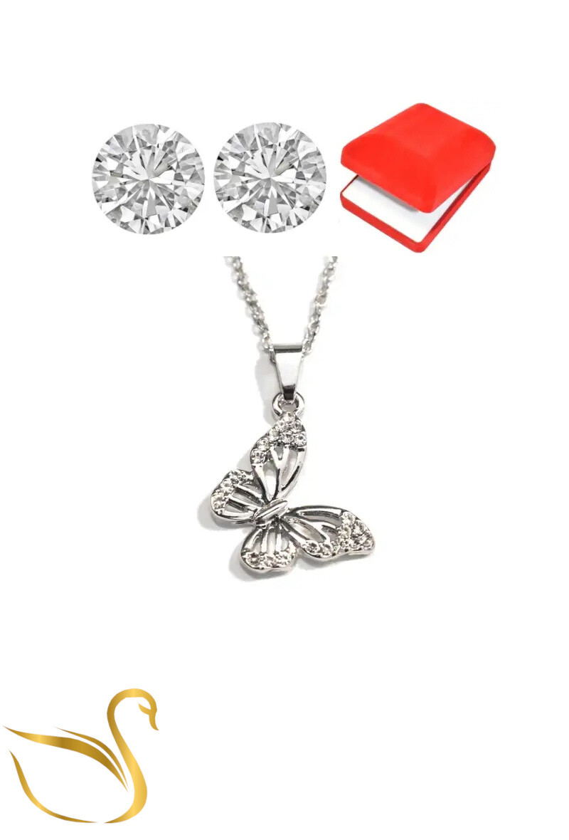 Grossiste Emma Fantaisies - coffret bijoux parures papillon Argent