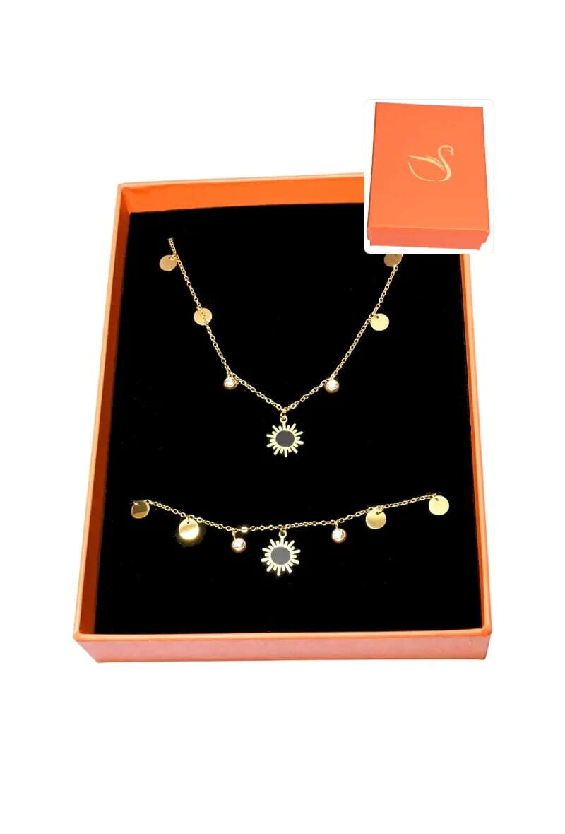 Grossiste Emma Fantaisies - Coffret cadeaux orange parure bijoux soleil