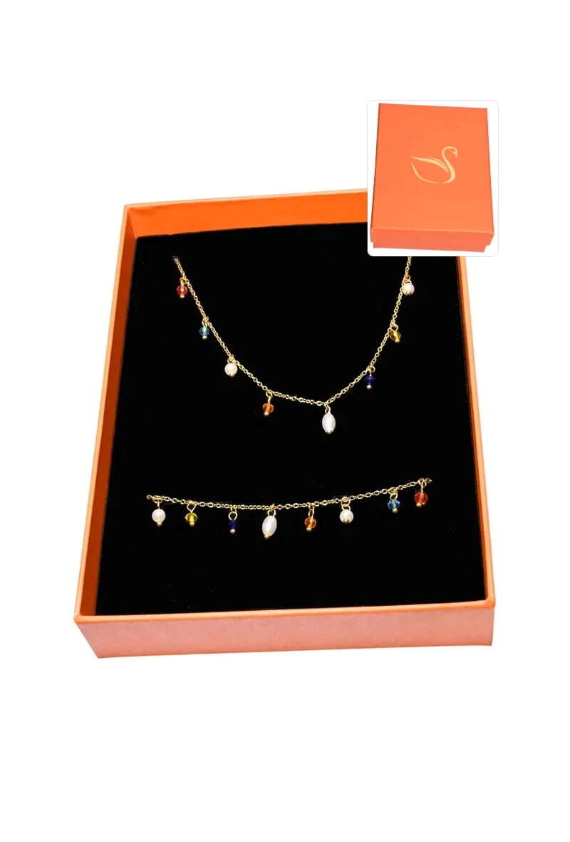 Grossiste Emma Fantaisies - Coffret cadeaux orange parure bijoux