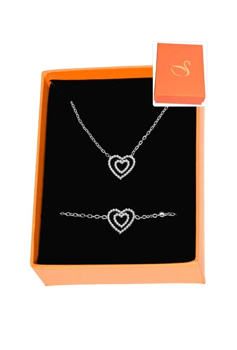 Grossiste Emma Fantaisies - Coffret parure bijoux cadeaux orange coeur
