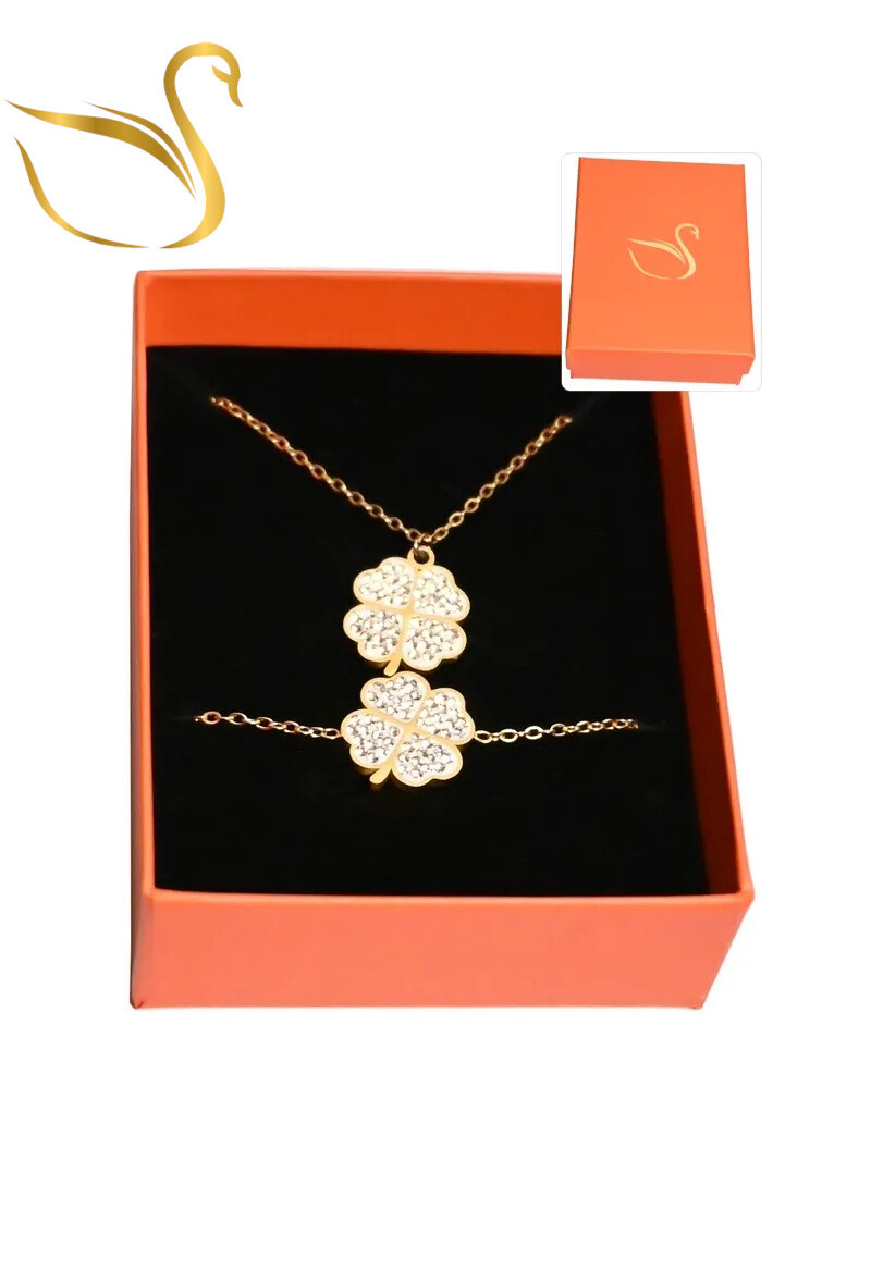Grossiste Emma Fantaisies - Coffret cadeaux tréfle parure bijoux