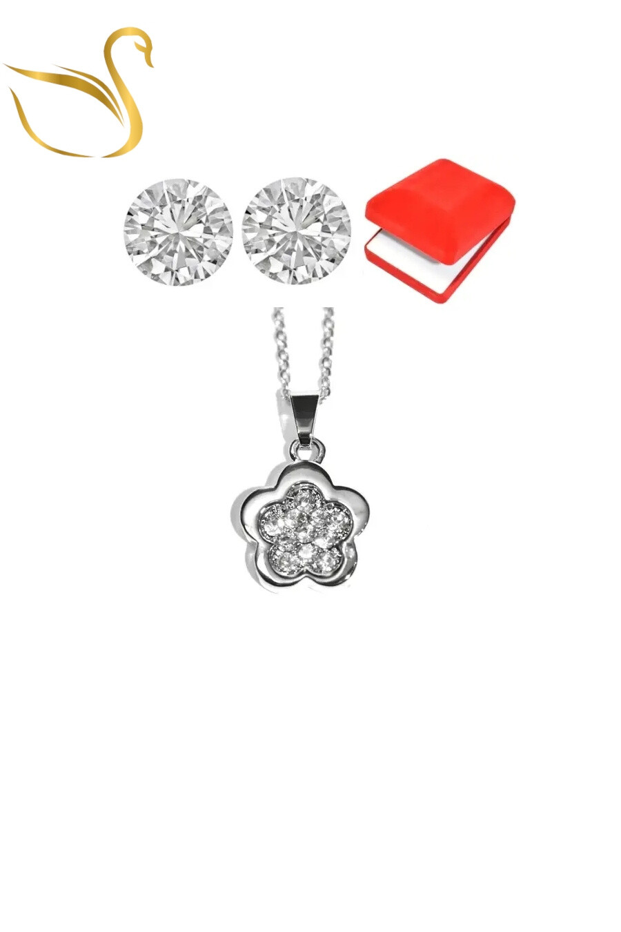 Grossiste Emma Fantaisies - coffret bijoux parures fleur Argent