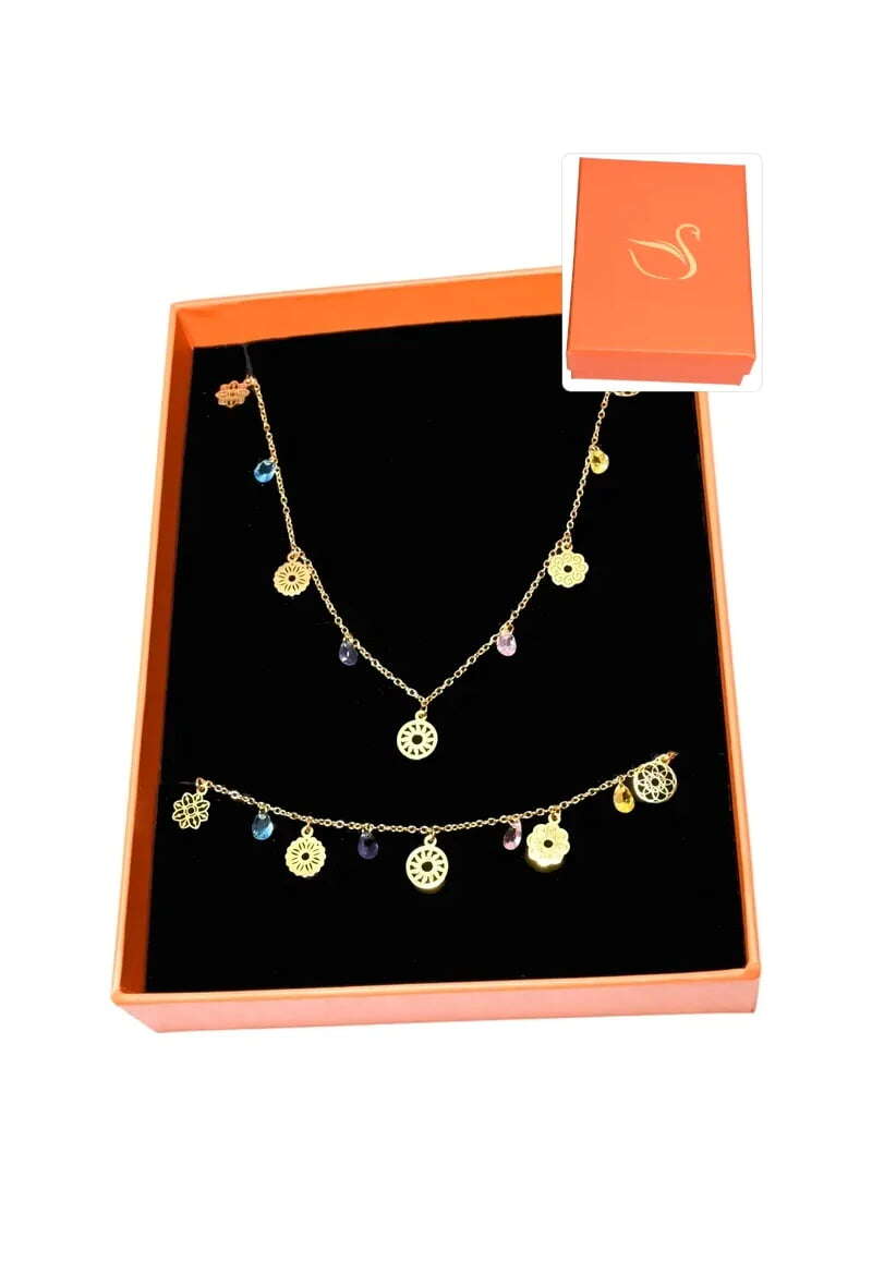 Grossiste Emma Fantaisies - Coffret cadeaux orange parure bijoux soleil