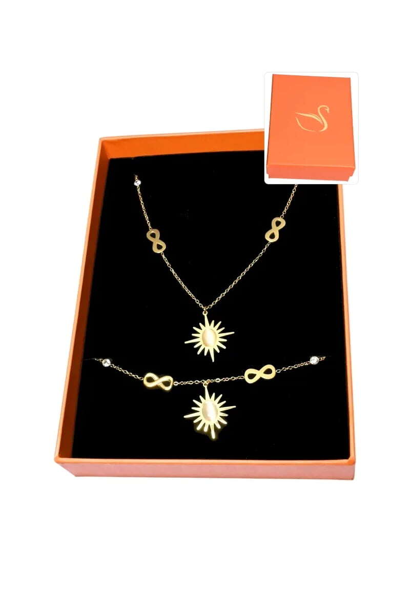 Grossiste Emma Fantaisies - Coffret cadeaux orange parure bijoux soleil infini
