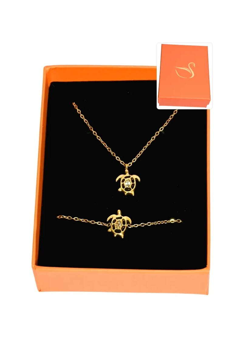 Grossiste Emma Fantaisies - Coffret parure bijoux cadeaux orange tortue