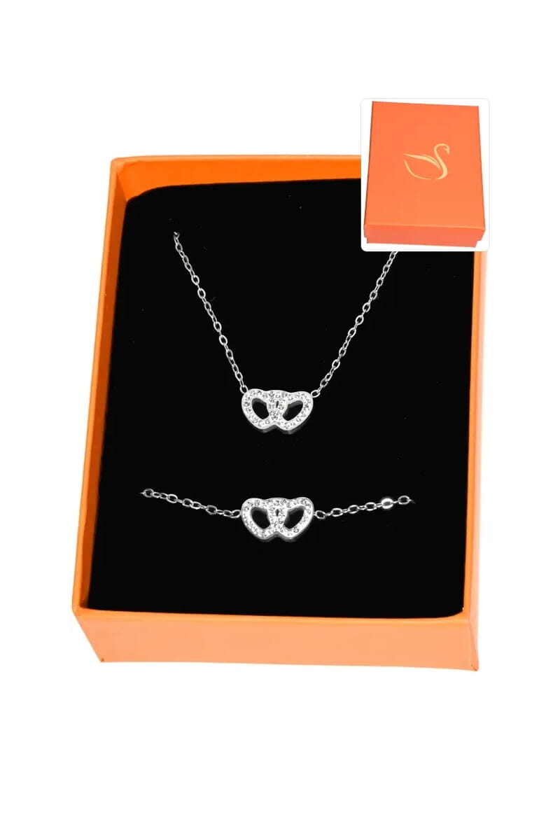 Grossiste Emma Fantaisies - Coffret parure bijoux cadeaux orange coeur