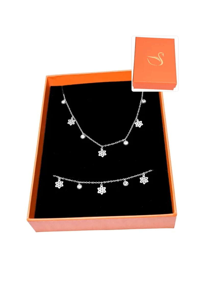 Grossiste Emma Fantaisies - Coffret cadeaux orange parure bijoux fleur
