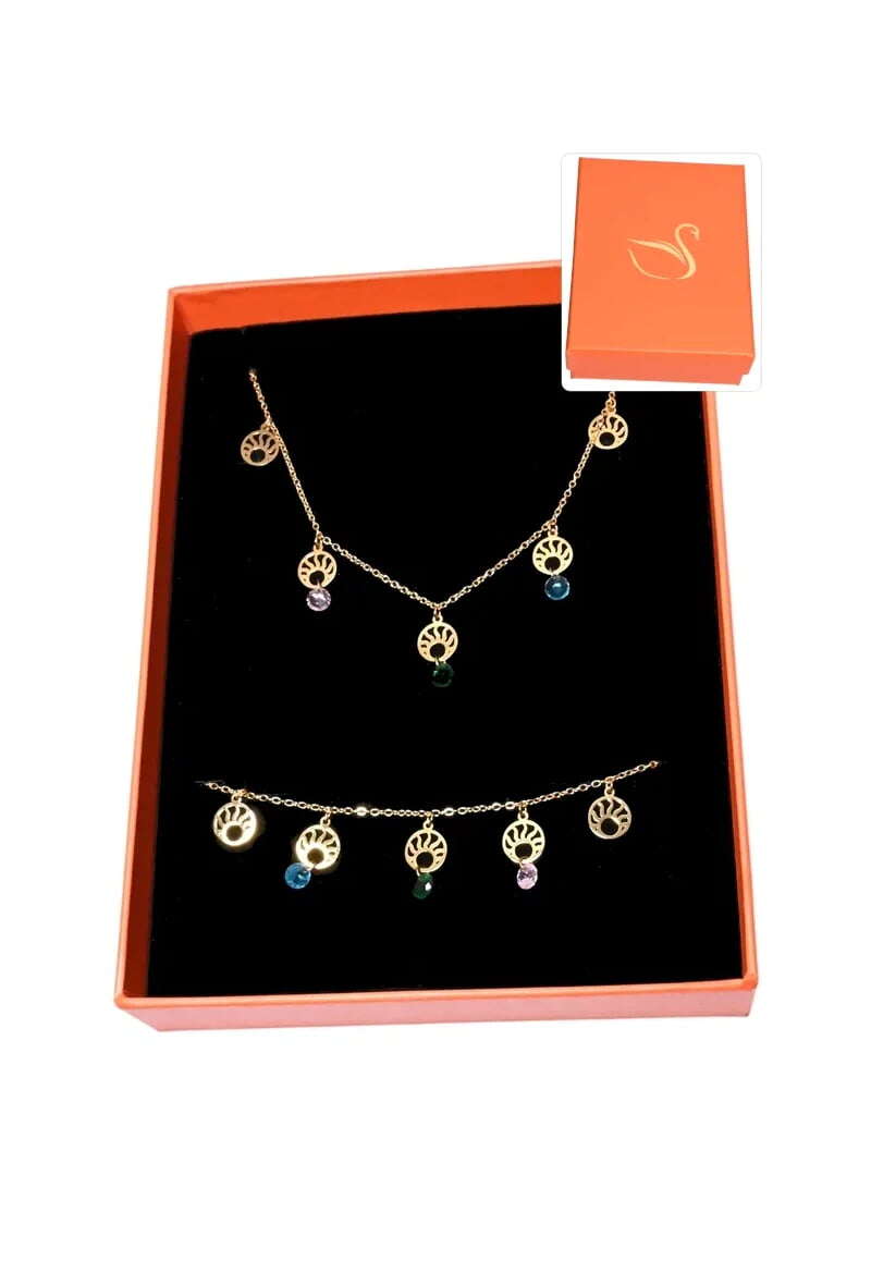 Grossiste Emma Fantaisies - Coffret cadeaux orange parure bijoux