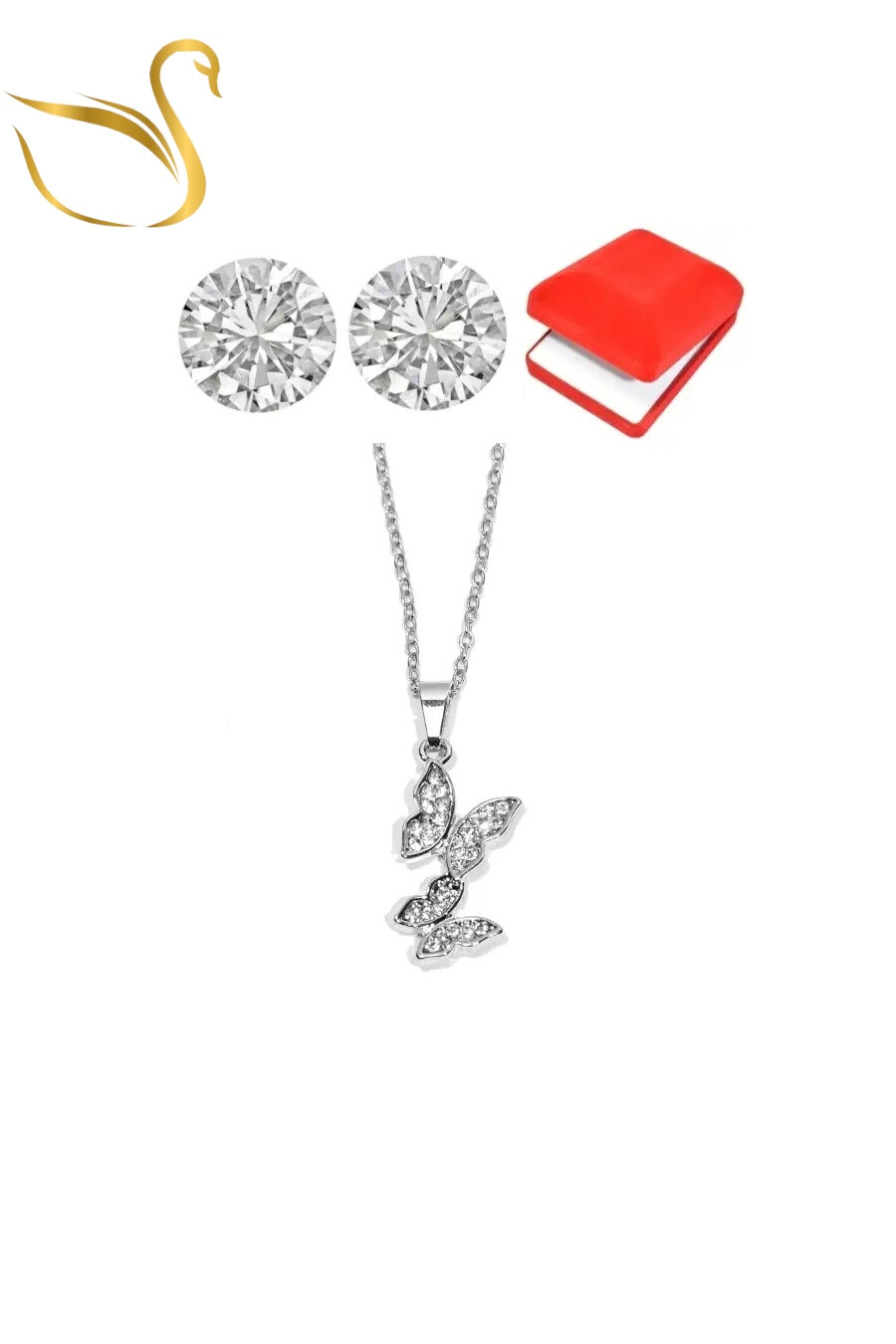Grossiste Emma Fantaisies - coffret bijoux parures papillon Argent