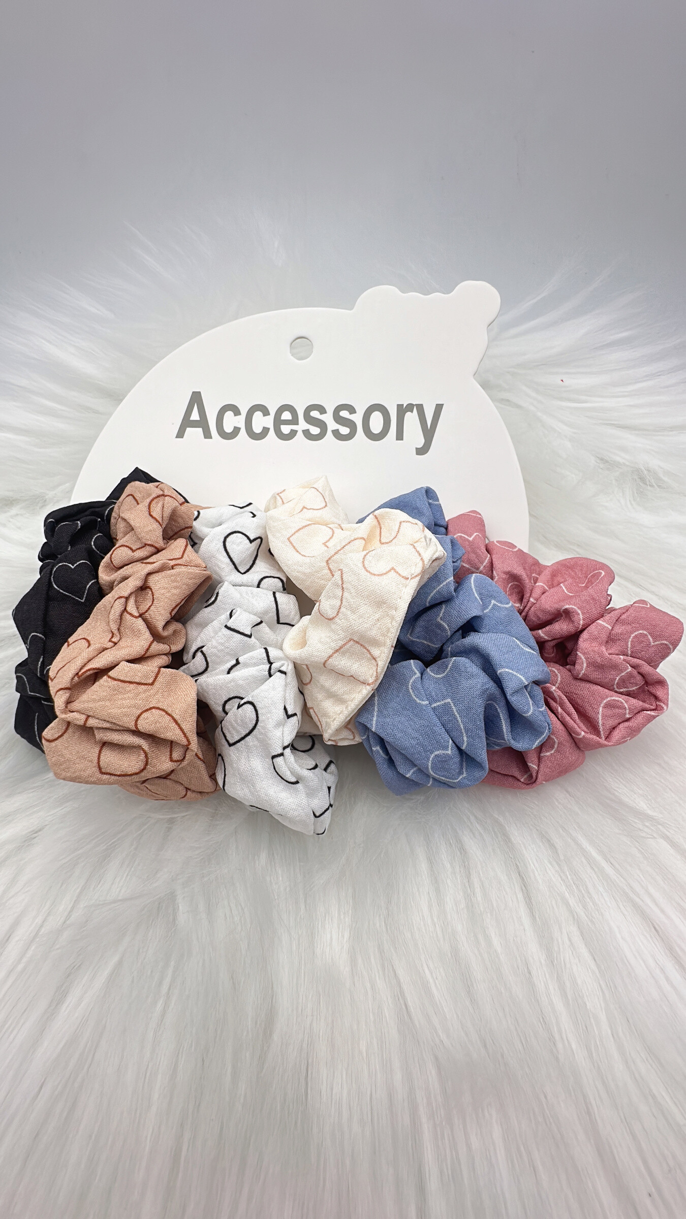 Grossiste ROSE PINK - LOT DE 6 CHOUCHOUS COULEURS DIFFERENTES