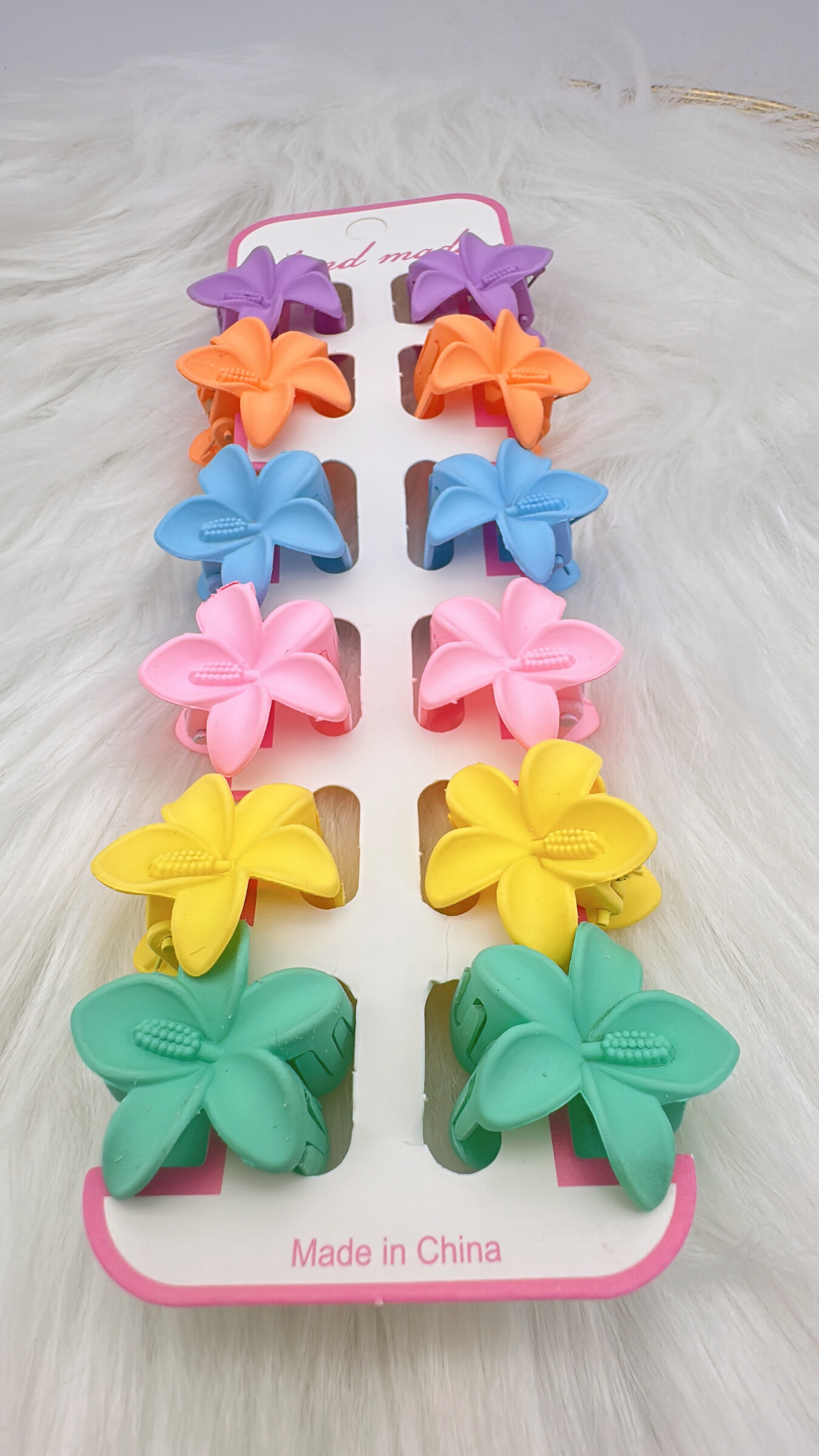 Grossiste ROSE PINK - 12 PINCES A CHEVEUX COULEURS MELANGEES (3CM)