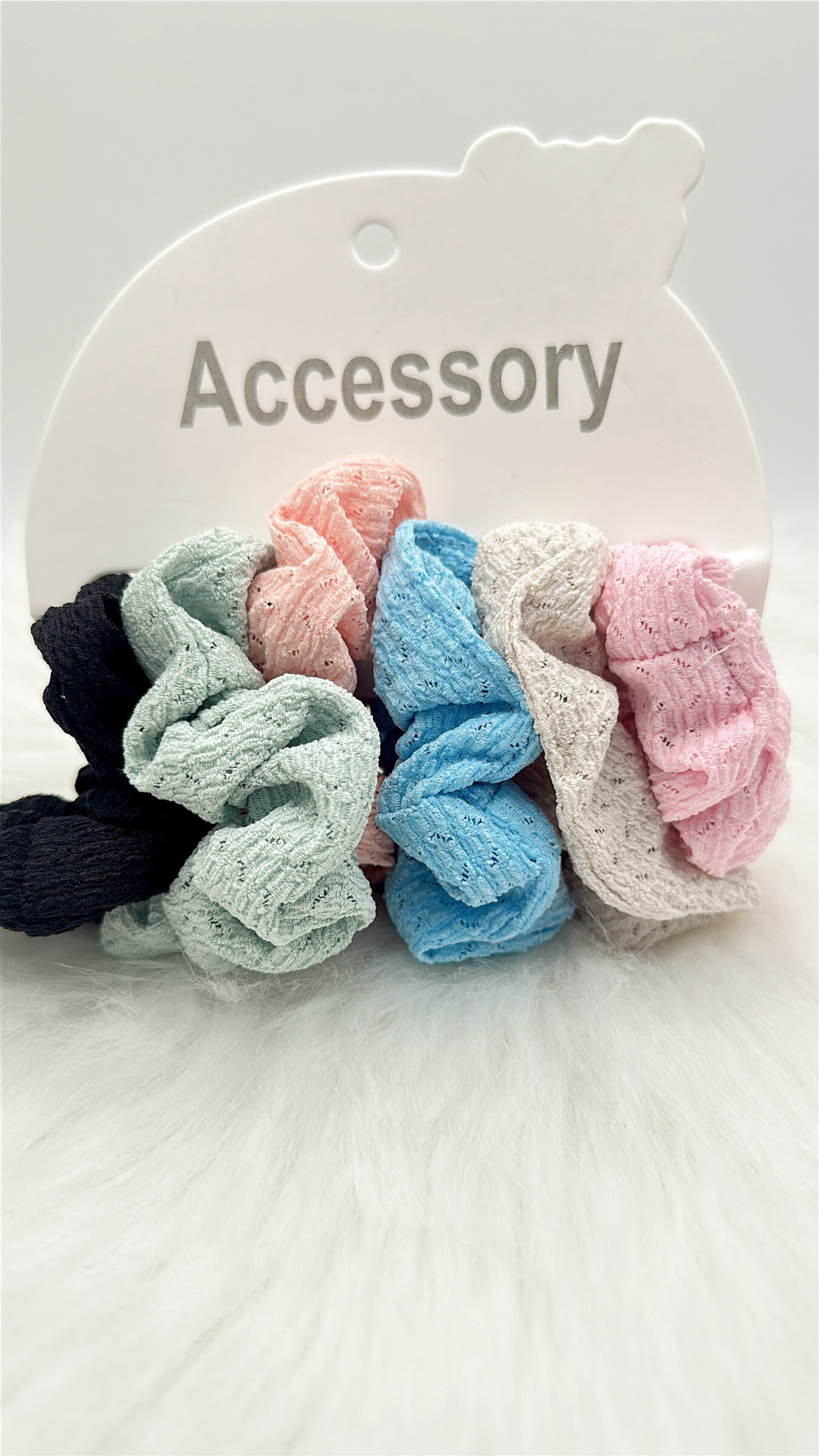 Grossiste ROSE PINK - LOT DE 6 CHOUCHOUS COULEURS DIFFERENTES
