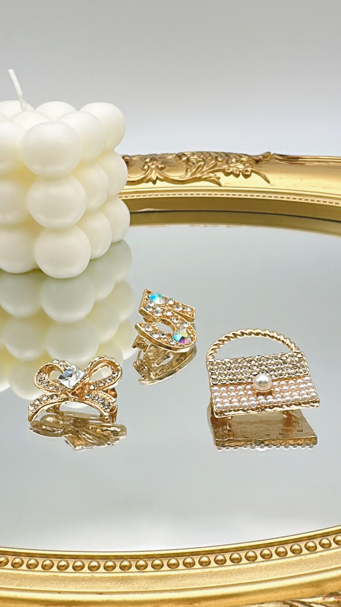 Wholesaler EMMASH BIJOUX - SET OF 3 BROOCHES IN STRASS + PEARLS