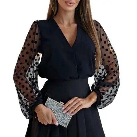 Mayorista enoioy - CAMISA CON MANGA DE LUNARES