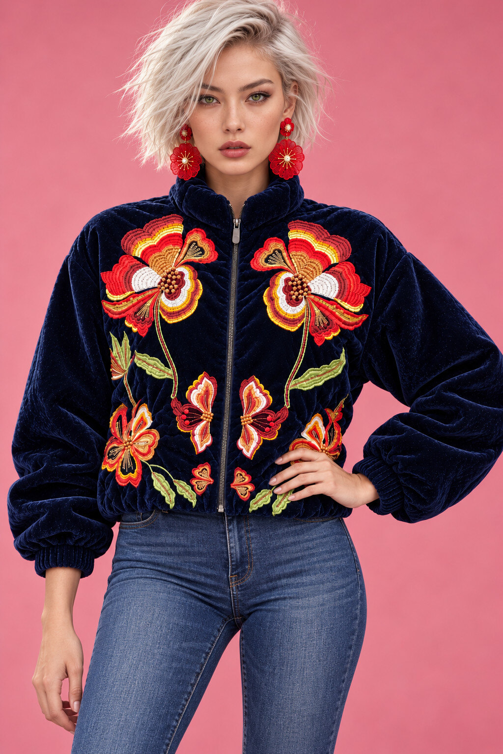 Großhändler ENVOG Paris - VELVET BLOOM - BESTICKTE SAMTJACKE