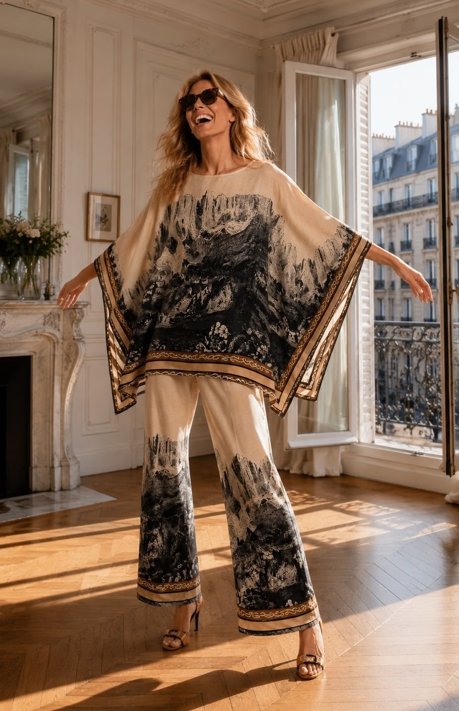 Grossista ENVOG Paris - Set poncho con stampa artistica