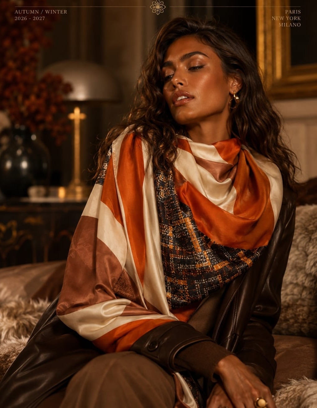 Grossista ENVOG Paris - Foulard in raso con stampa grafica