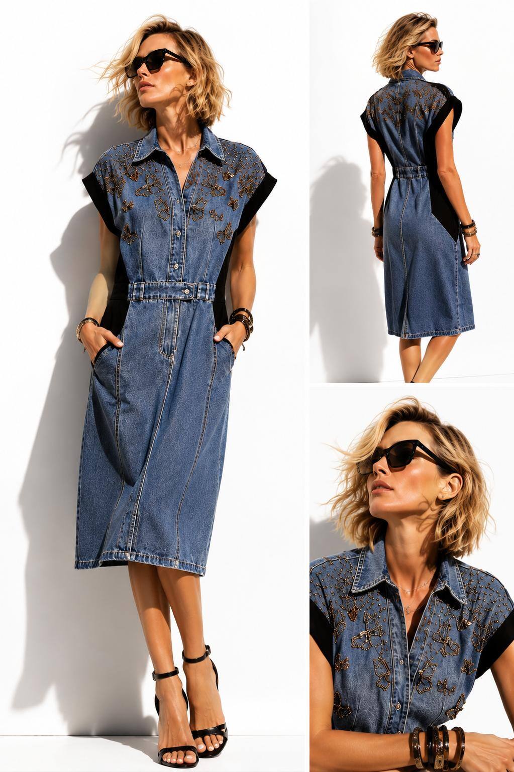 Grossiste ENVOG Paris - Robe chemise denim Papillon