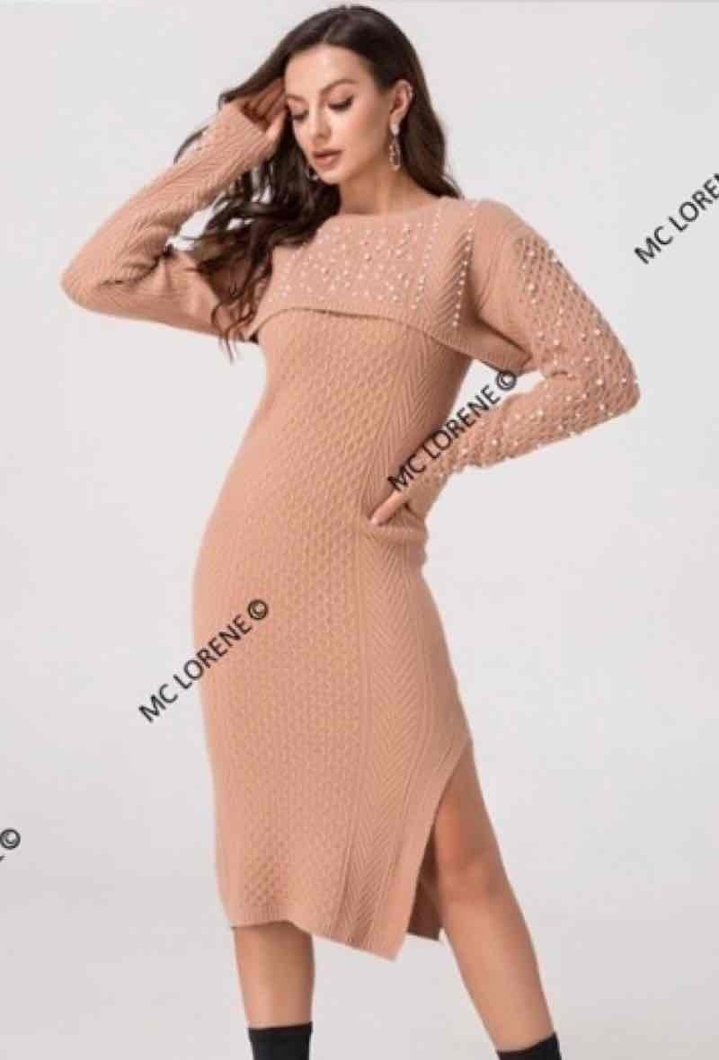 Grossiste ENZORIA - Ensemble en maille robe et top à perles