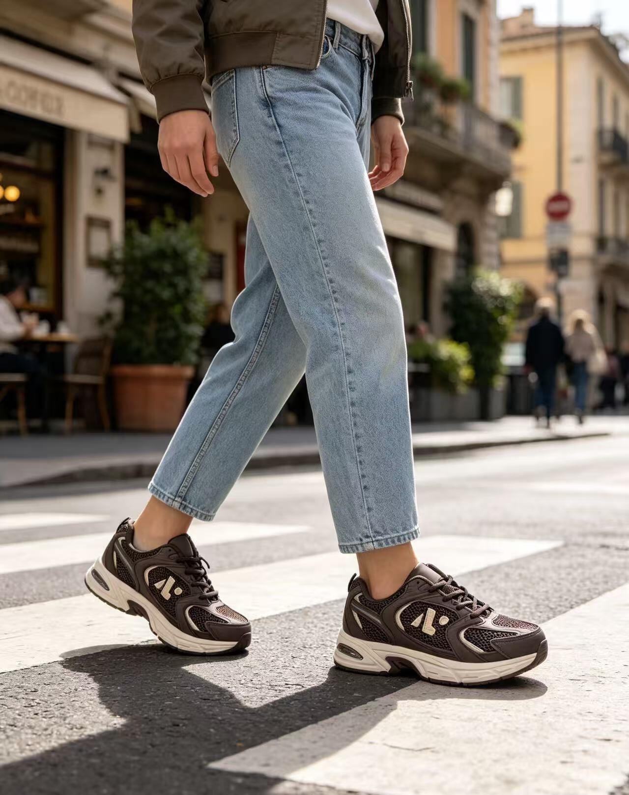 Grossiste ERICA SHOES - Sneakers dad respirantes en maille pour femme, chaussures décontractées à semelle épaisse