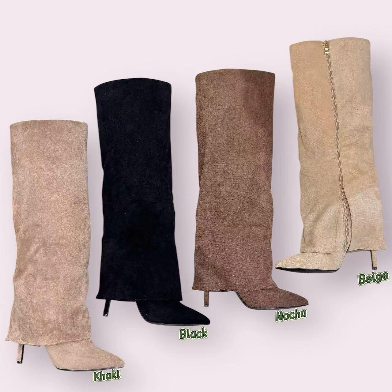 Grossiste ERICA SHOES - Bottes au-dessus du genou à bout pointu avec talon fin et tige souple