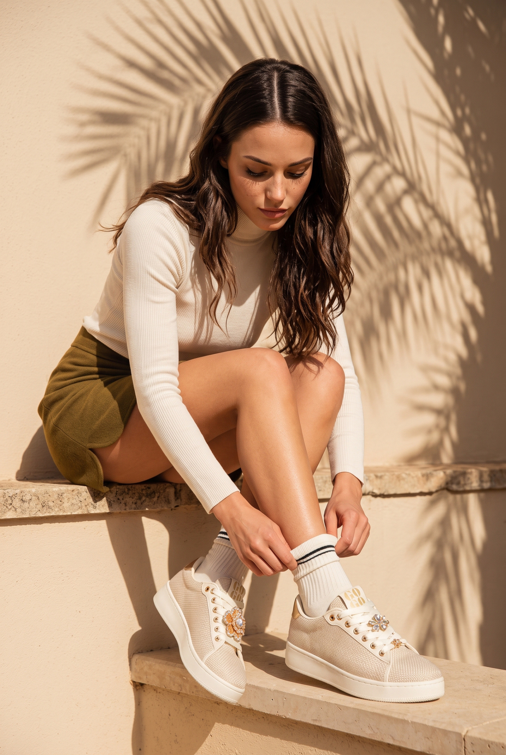 Grossista Erynn - Sneakers con zeppa floreali