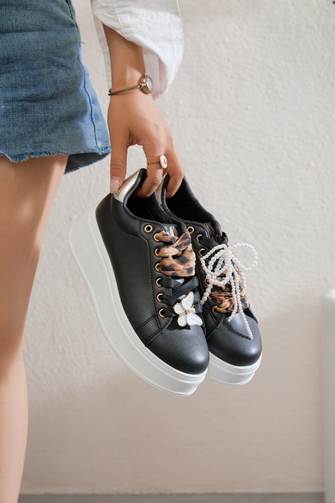 basket à lacets Bianca 100% P.U.