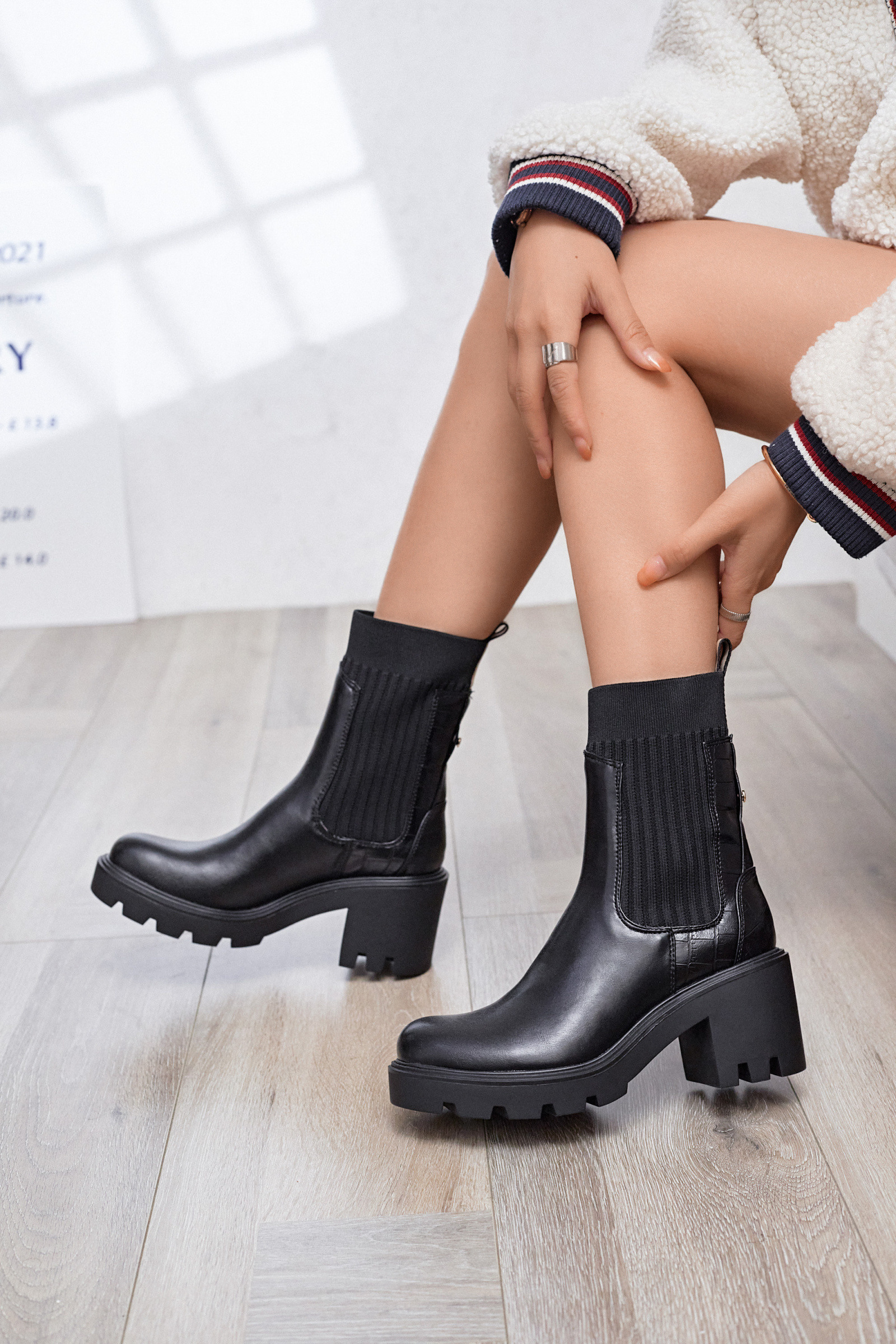 Großhändler Erynn - DAMENSCHUHE WINTER PU-ABSATZSTIEFELETTEN