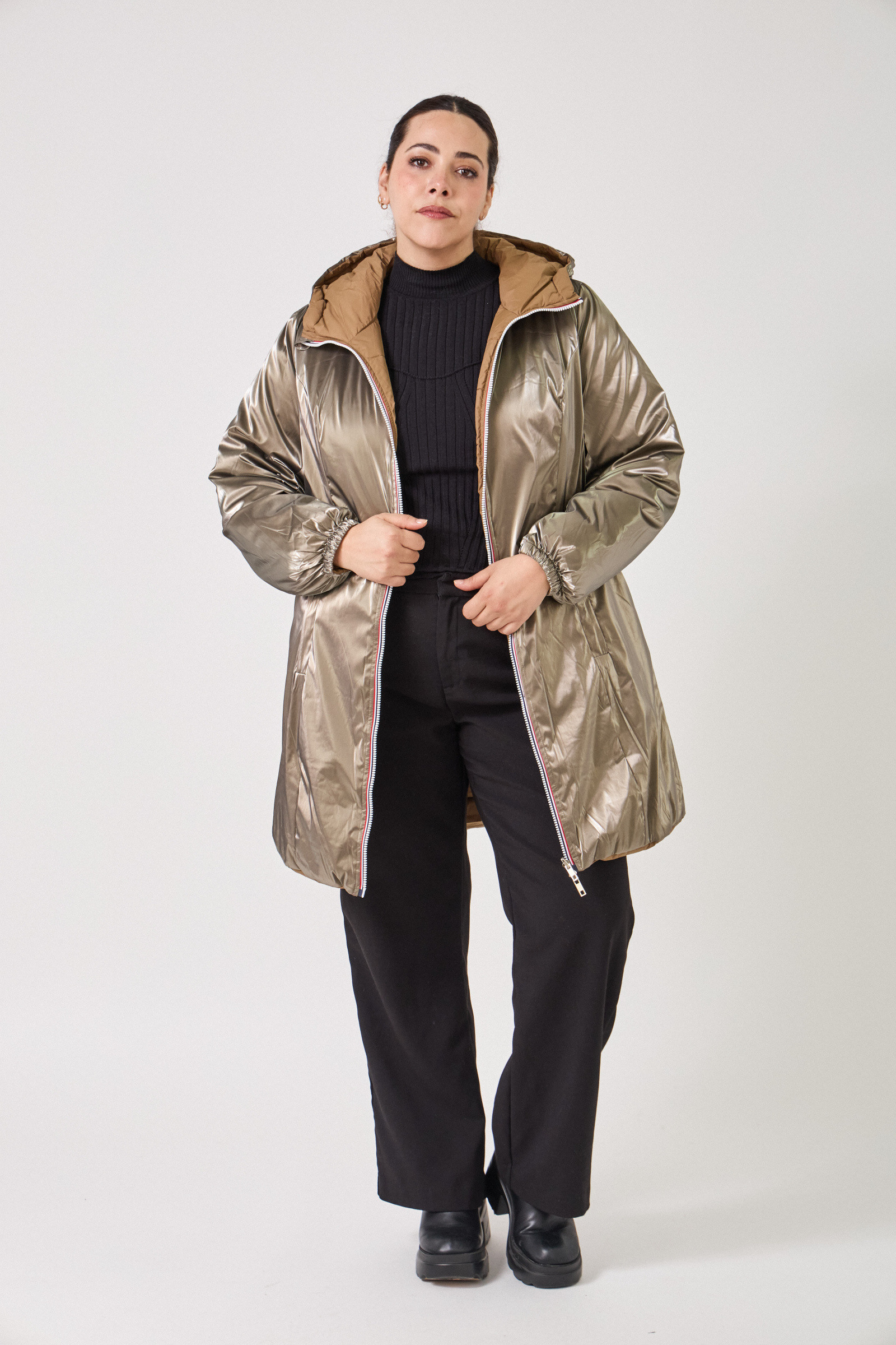 Grossista ESCANDELLE Paris Grande Taille - SIXTINE - Parka midi reversibile e idrorepellente con taglio ridotto