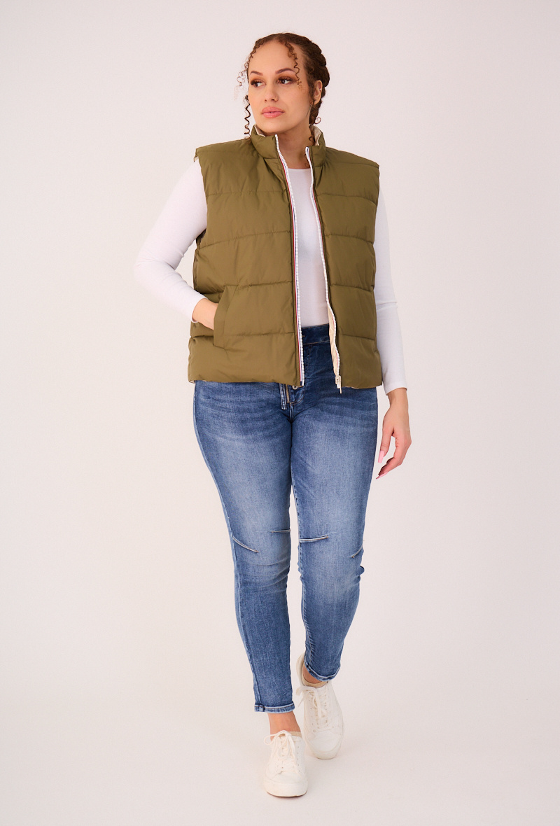 Großhändler ESCANDELLE Paris Grande Taille - Wendbare, ärmellose Daunenjacke