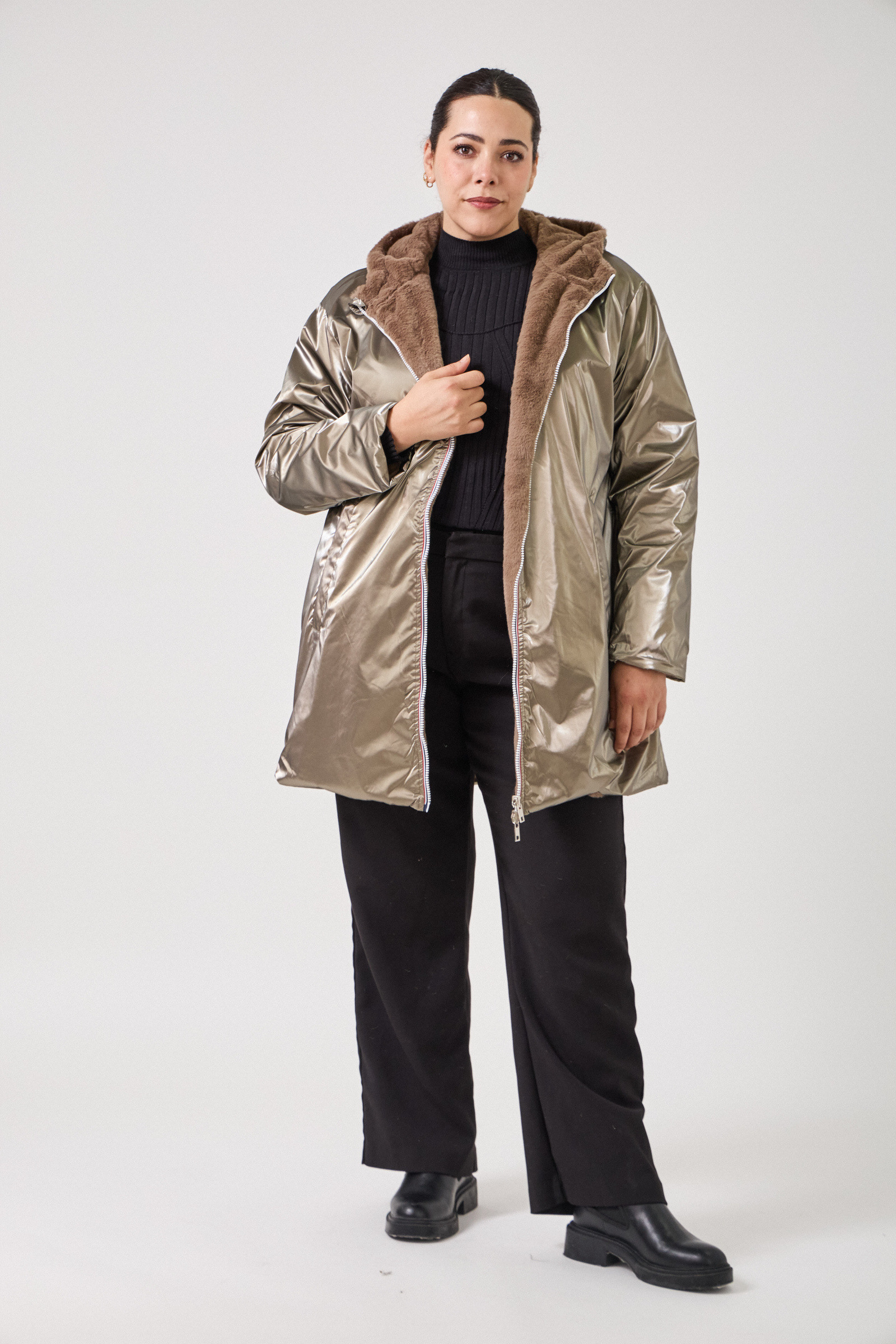 Grossista ESCANDELLE Paris Grande Taille - MELROSE - Parka medio, reversibile, foderato e impermeabile