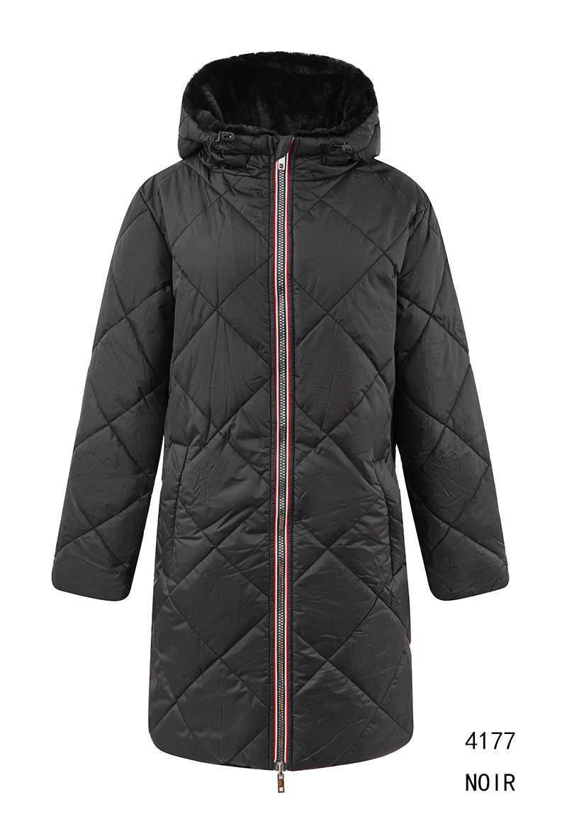 Wholesaler ESCANDELLE Paris Grande Taille - GEMMA - Mid-length Reversible Quilted Fur Coat - Large size
