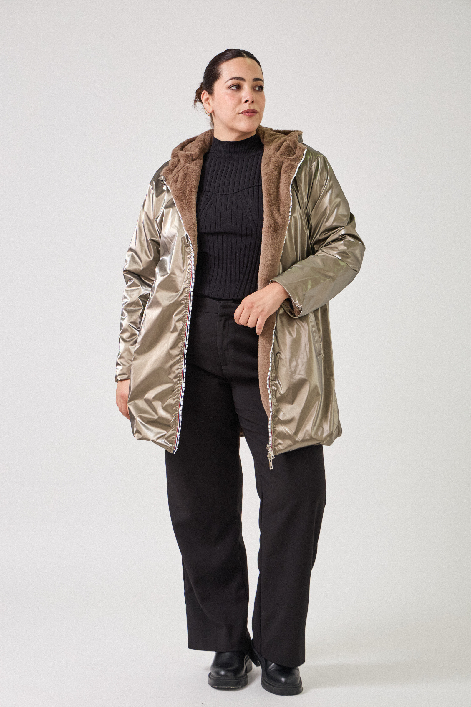 Grossiste ESCANDELLE Paris Grande Taille - Parka Mi-longue Réversible Fourrée et Imperméable