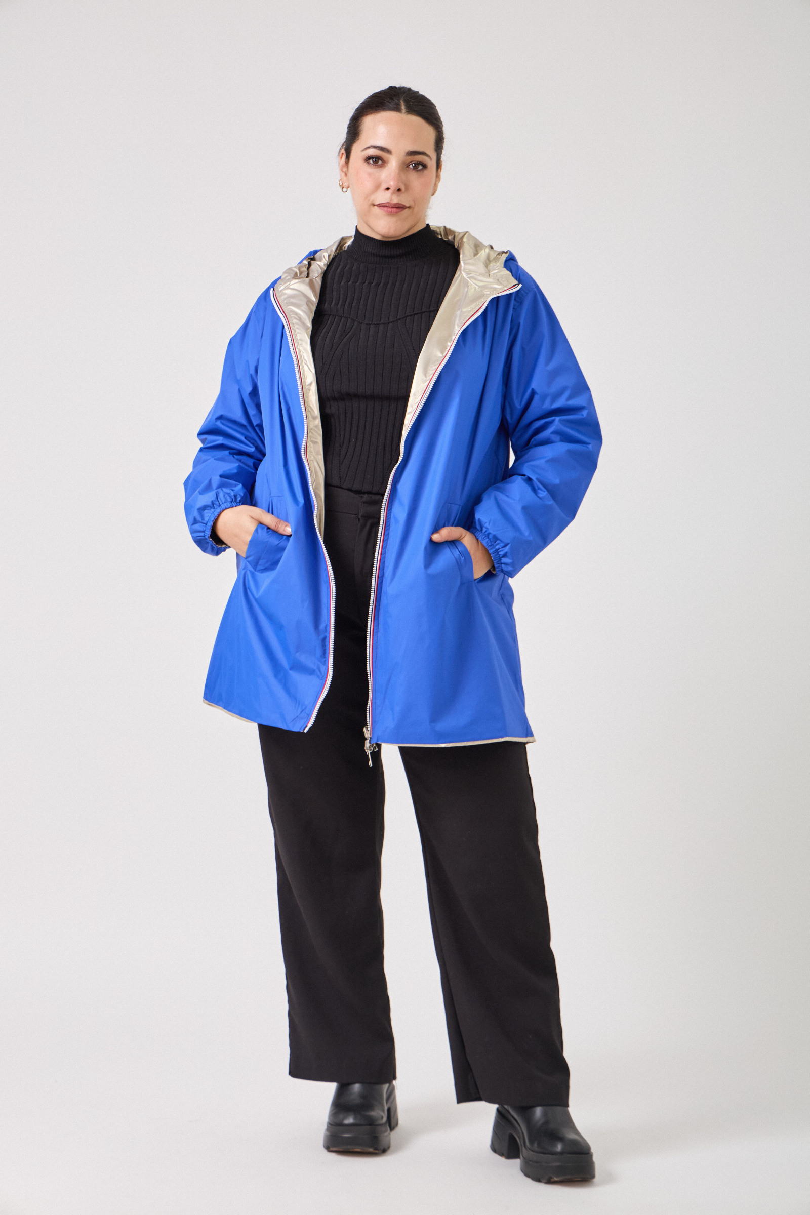 Großhändler ESCANDELLE Paris Grande Taille - PARIS – Mittellanger Parka, große Größe, wendbar