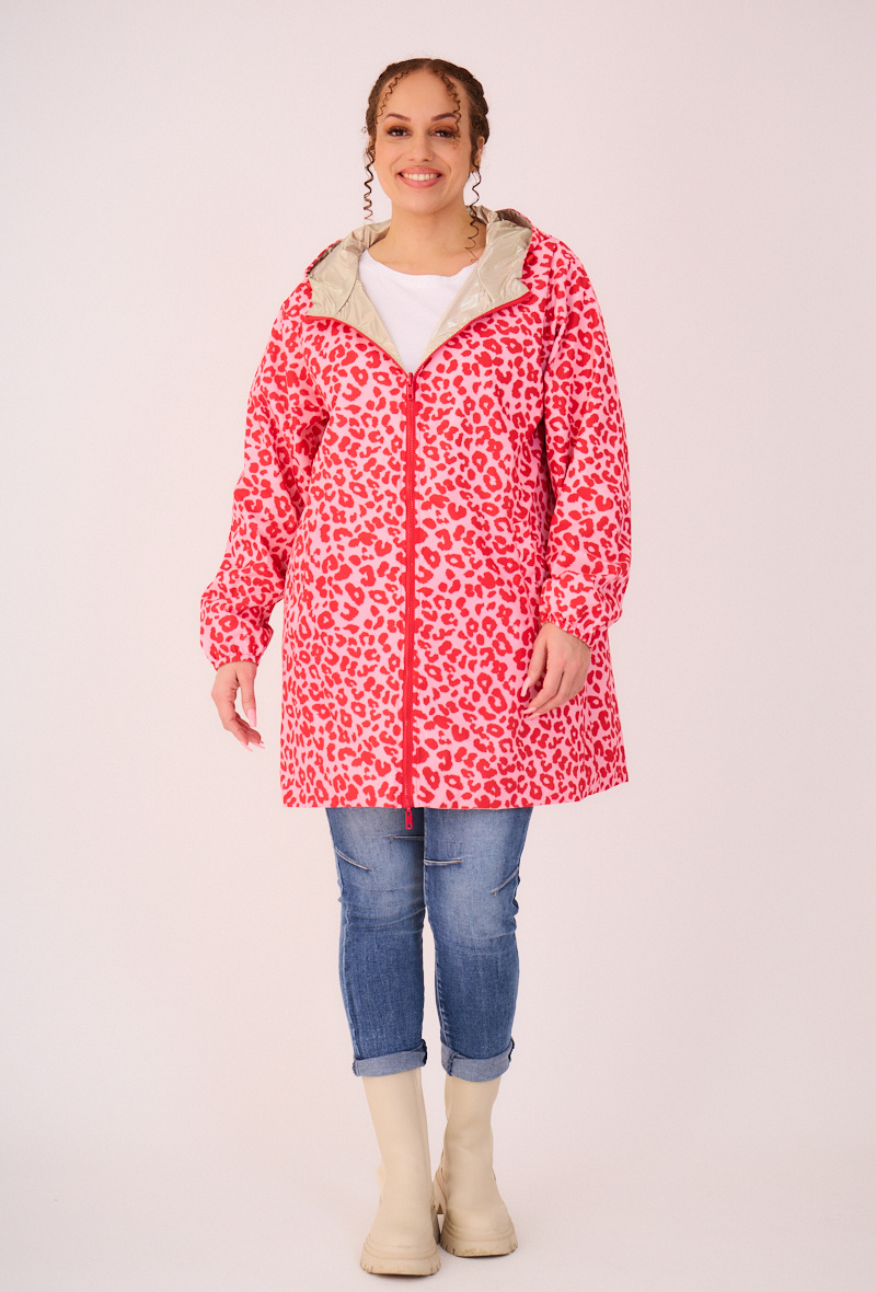 Grossiste ESCANDELLE Paris Grande Taille - Longue parka motif léopard réversible print- Grande taille