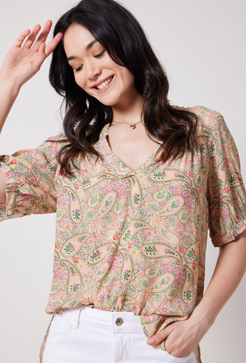 Großhändler ESCANDELLE Paris - Bedruckte Bluse, bedruckt, 100 % Viskose