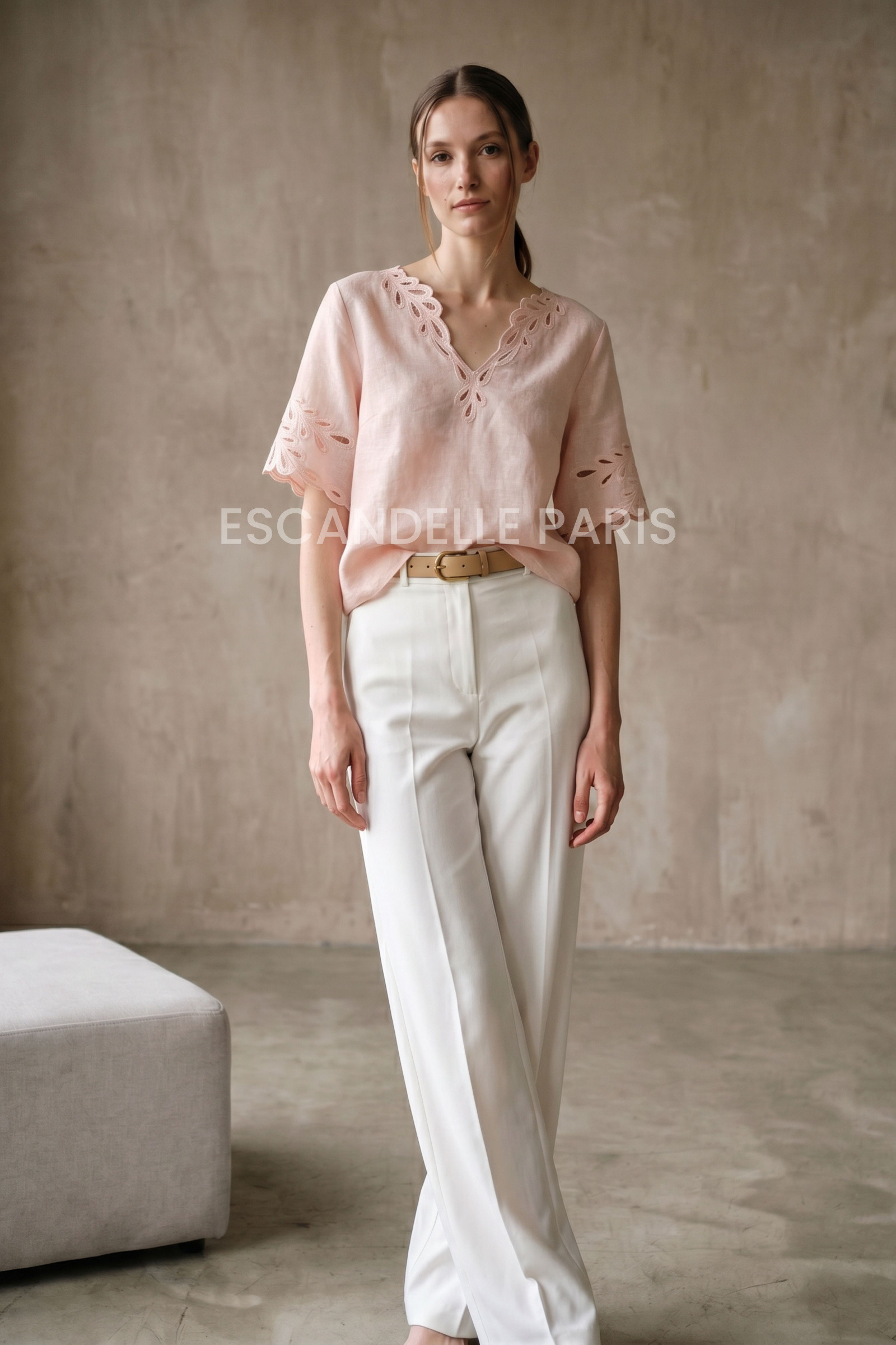 Grossiste ESCANDELLE Paris - Blouse Brodée en lin