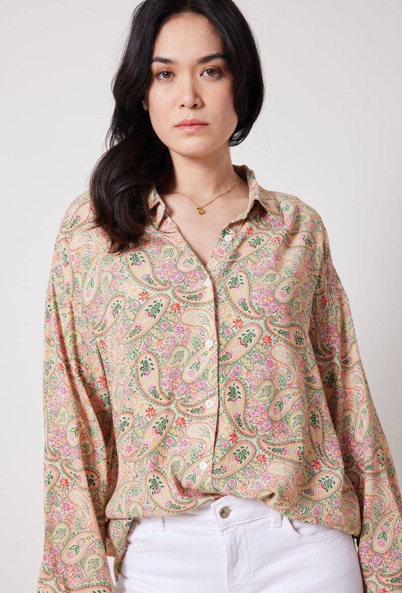 Großhändler ESCANDELLE Paris - Bedruckte Bluse aus 100 % Viskose