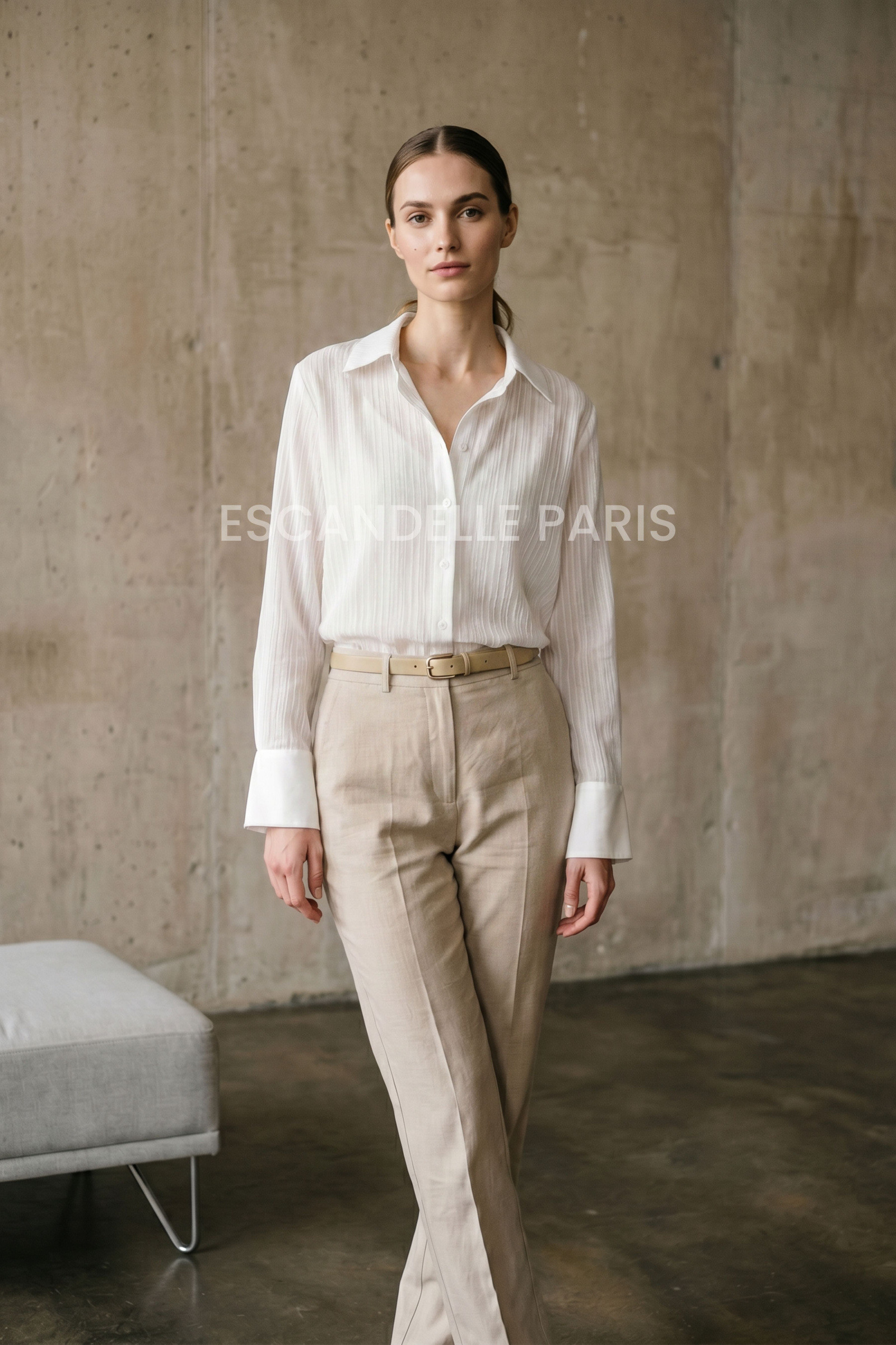 Mayorista ESCANDELLE Paris - Camisa recta de algodón