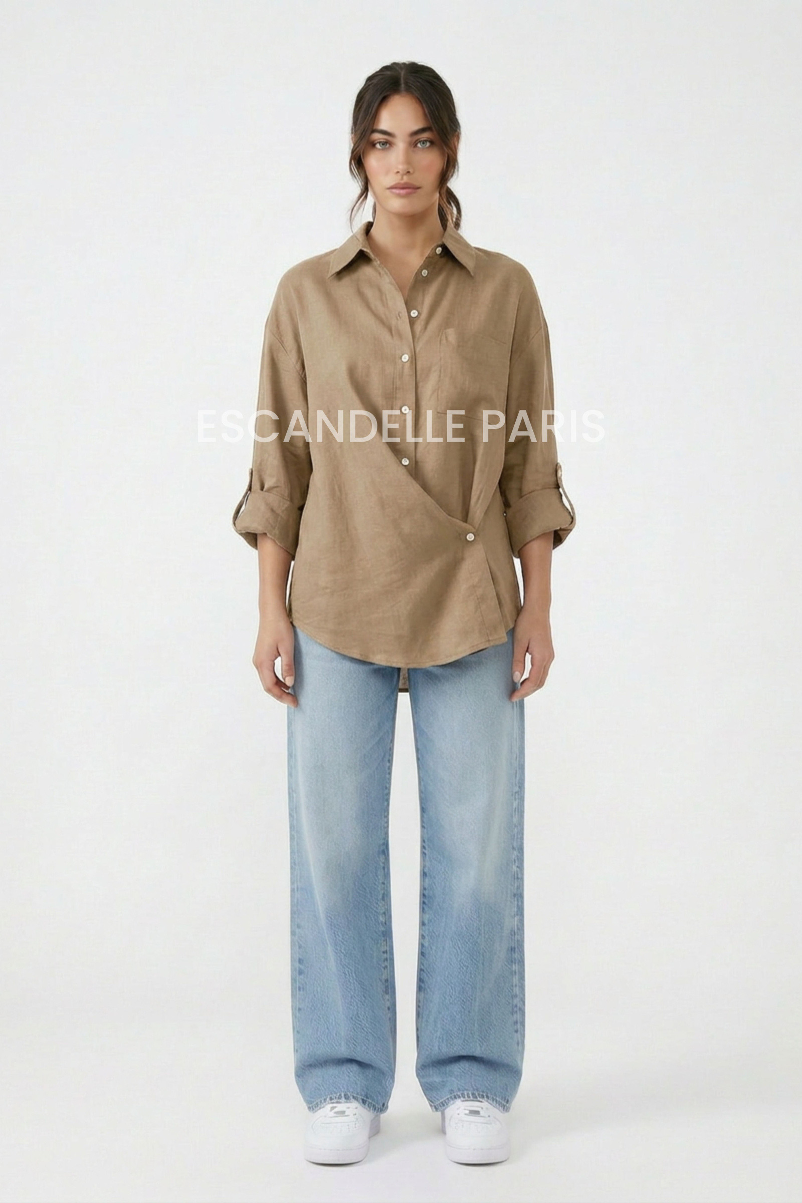 Mayorista ESCANDELLE Paris - Camisa asimétrica de lino