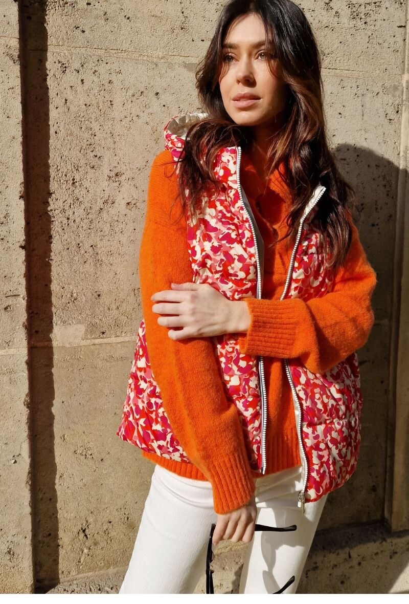 Wholesaler ESCANDELLE Paris Outlet - Sleeveless down jacket Reversible liberty print