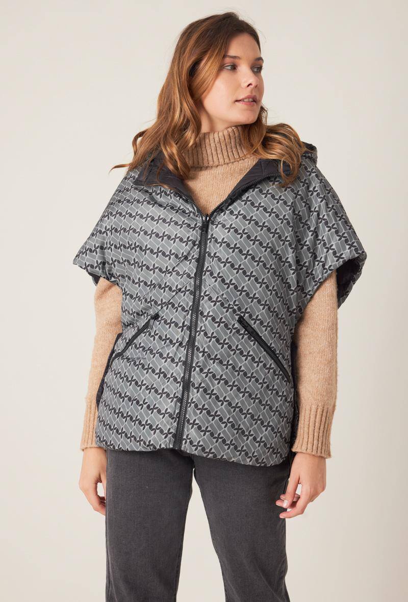 Grossiste ESCANDELLE Paris - Doudoune cape réversible Oversized print