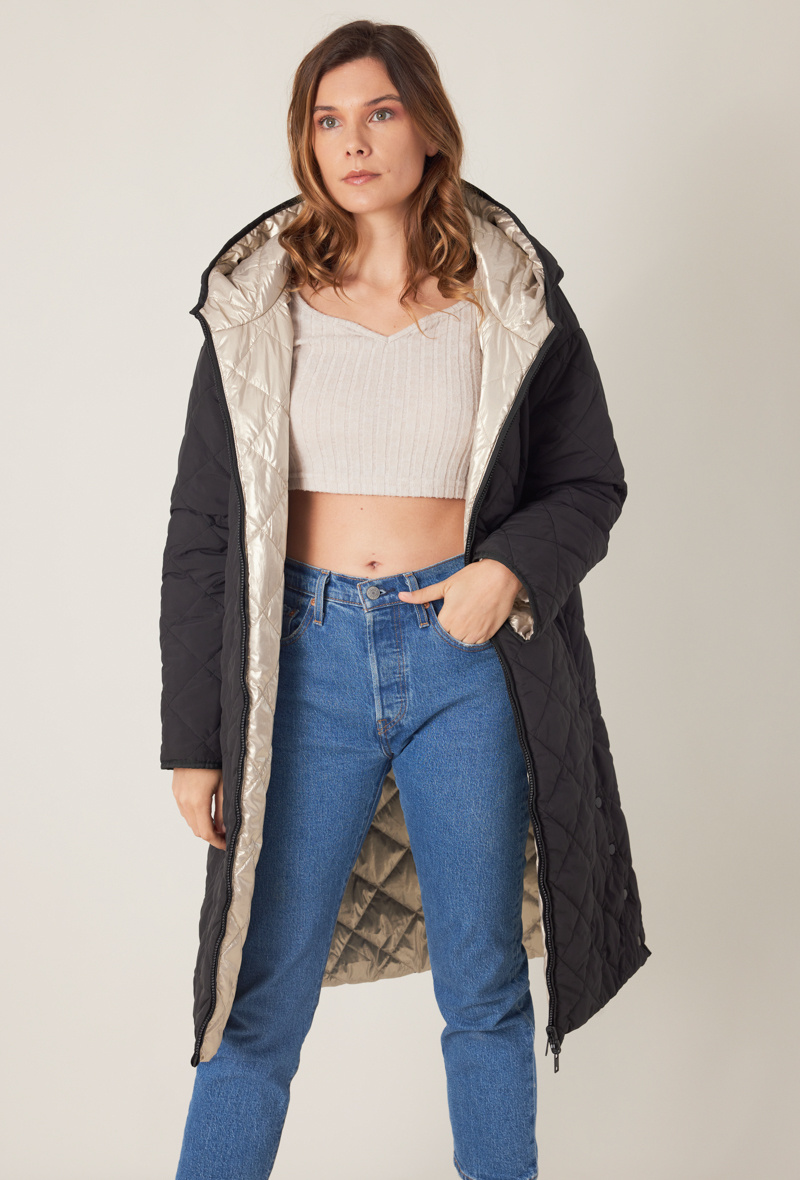 Wholesaler ESCANDELLE Paris - CHARLIE - Long Reversible Down Jacket