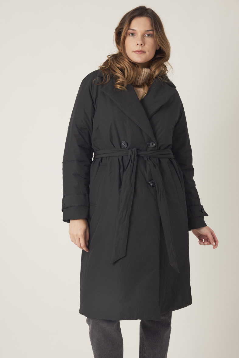 Großhändler ESCANDELLE Paris Outlet - Steppmantel im Trenchcoat-Stil mit Gürtel